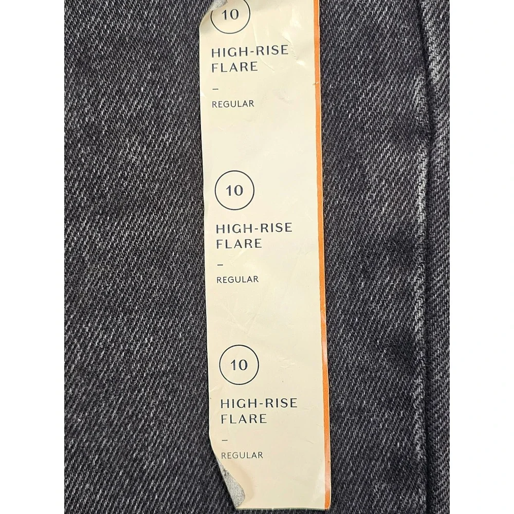 Universal Thread Flare Jeans High Rise Washed Black Boho Women 10/R